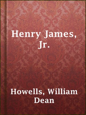cover image of Henry James, Jr.